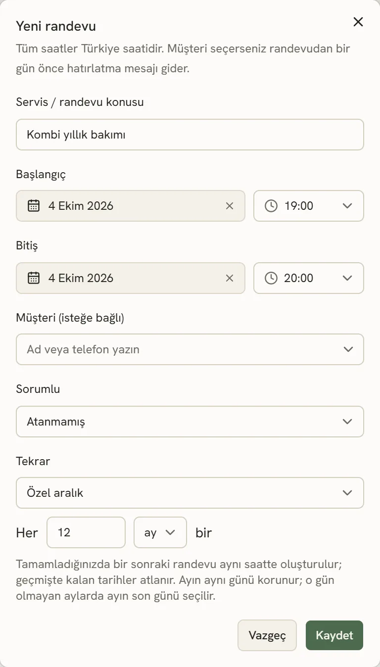 Uygulamadan ekran görüntüsü